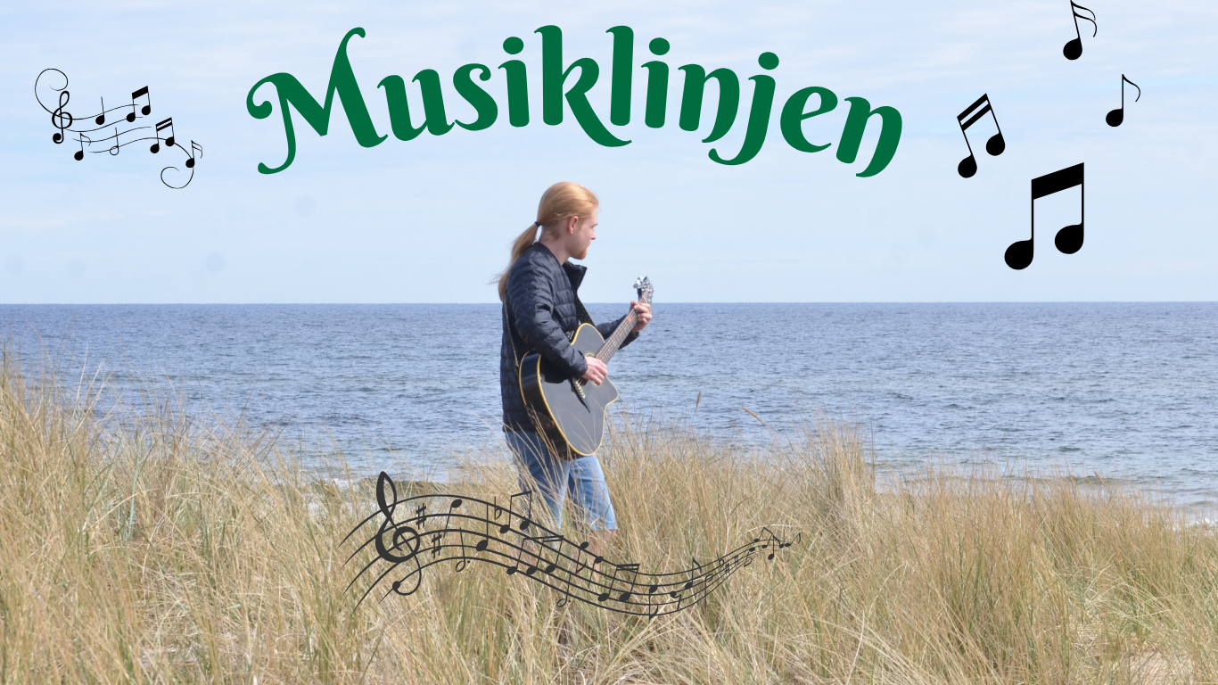 Man spelar Gitarr på stranden