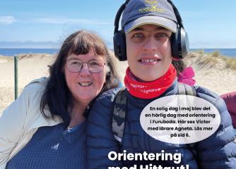En kvinna och en tonåring på stranden i Furuboda